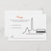 UAWG Washington DC Skyline Wedding Einladung (Vorne/Hinten)