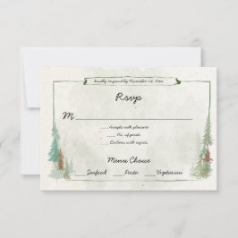 UAwg Wasserfarbe Pine Forest RSVP Karte