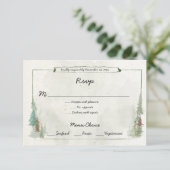 UAwg Wasserfarbe Pine Forest RSVP Karte (Stehend Vorderseite)