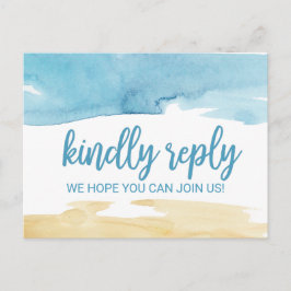 UAwg Wasserfarbe und Meeresmenü Einladungspostkarte