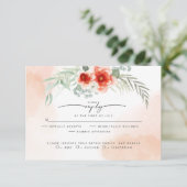 UAWG | Wasserfarbenkorallenschrott RSVP Karte (Stehend Vorderseite)