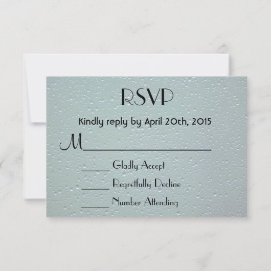 UAWG-Wassertropfen im grünen Hintergrund RSVP Karte (Rückseite)