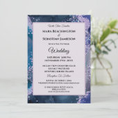 *~* UAWG Website AGATE AR13 Lavendel Stars Hochzei Einladung (Stehend Vorderseite)