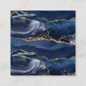 UAWG Website Blue Agate Gold Glitzer Wedding Squar Quadratische Visitenkarte (Rückseite)