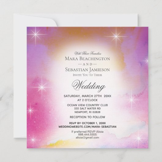 *~* UAWG Website Cosmos Nebula Celestial Wedding Einladung (Vorderseite)