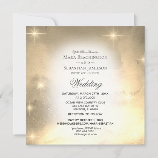 *~* UAWG Website Galaxy Nebula Celestial Wedding Einladung (Vorderseite)