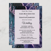 *~* UAWG Website - Lila AGATE Stars AR13 Hochzeit Einladung (Vorne/Hinten)