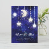 *~* UAWG Website MOON STARS Celestial AR14 Wedding Einladung (Stehend Vorderseite)
