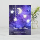 *~* UAWG Website MOON STARS Cosmic AR14 Wedding Einladung (Stehend Vorderseite)