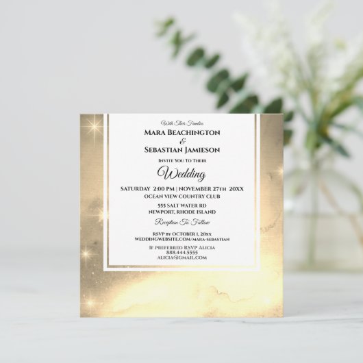 *~* UAWG Website Nebula Galaxy Celestie Hochzeit Einladung (Stehend Vorderseite)