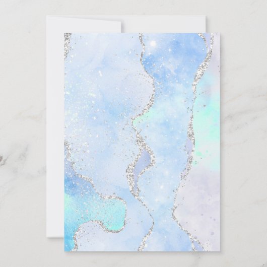 *~* UAWG Website - Ocean AGATE Blue AR13 Wedding Einladung (Rückseite)