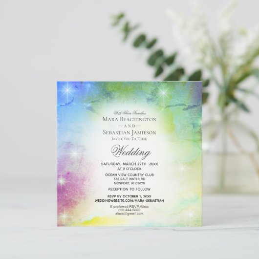 *~* UAWG Website Rainbow Universe Wedding Einladung (Stehend Vorderseite)