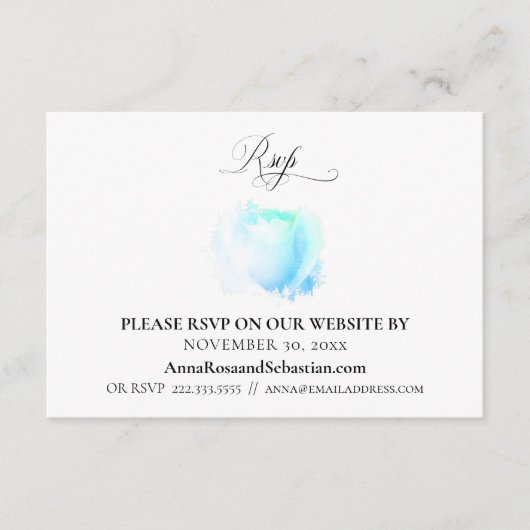 *~* UAWG Website-Rose Hochzeitsblumenaufführung Begleitkarte (Vorderseite)