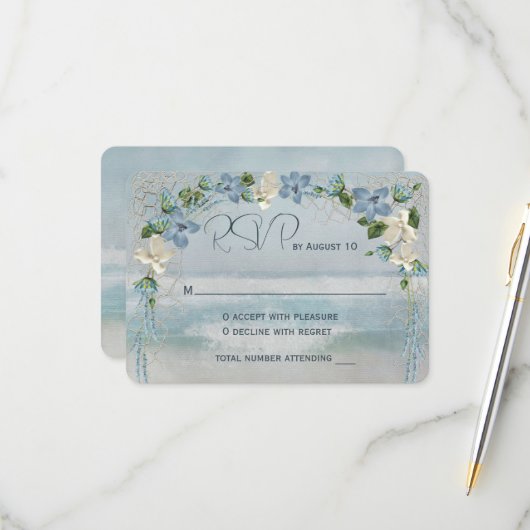 UAWG Wedding Arch mit Nautical Net RSVP Karte (Vorderseite/Rückseite Beispiel)