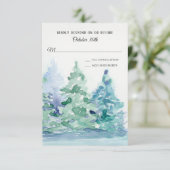UAWG Wedding Blue Lake w Mountain Pine Trees Einladung (Stehend Vorderseite)