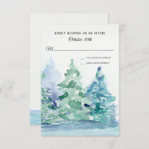UAWG Wedding Blue Lake w Mountain Pine Trees Einladung