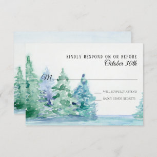 UAWG Wedding Blue Lake w Mountain Pine Trees Einladung