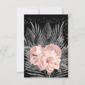 UAWG Wedding Blush Peach Charcoal Floral Black Einladung (Rückseite)