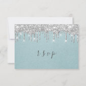 UAWG Wedding Bridal Dusche Grau Silber Tropfen Was RSVP Karte (Rückseite)