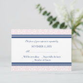 UAwg Wedding Card Blush Damask RSVP Karte (Stehend Vorderseite)