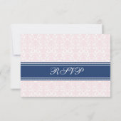 UAwg Wedding Card Blush Damask RSVP Karte (Rückseite)
