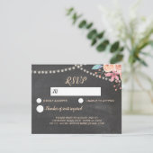 UAWG Wedding Card Peach Coral Lights Blume RSVP Karte (Stehend Vorderseite)