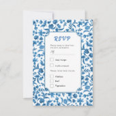 UAWG Wedding Chintz Blue & White Floral Ditsy Einladung (Vorderseite)