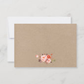 UAwg Wedding Coral Floral Kraft RSVP Karte (Rückseite)