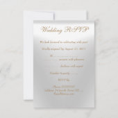 UAWG Wedding Elegante White Gold Rings RSVP Karte (Rückseite)