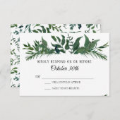 UAWG Wedding Emerald Forest Foliage Leaf Blätter Einladung (Vorne/Hinten)