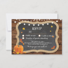 UAWG Wedding Fall Wood Response Cards Pumpkin RSVP Karte