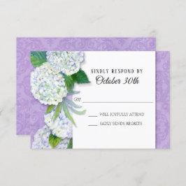 UAWG Wedding Floral Hydrangea Lavender Damask Art Einladung