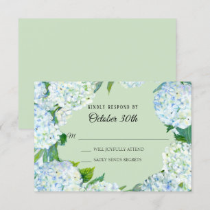 UAWG Wedding Floral White Hydrangea Minze Green Einladung