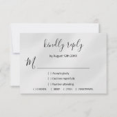 UAWG Wedding Glitzer Bridal Gray Silver Blue RSVP Karte (Vorderseite)