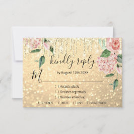 UAWG Wedding Glitzer Bridal Mint Glitzer Gold RSVP Karte