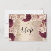 UAWG Wedding Glitzer Bridal Rose Gold Wreath RSVP Karte (Rückseite)