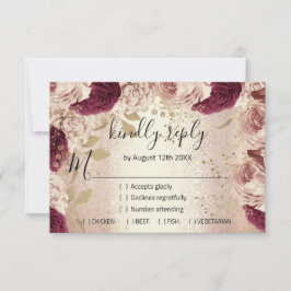 UAWG Wedding Glitzer Bridal Rose Goldenes Wrack Fl RSVP Karte