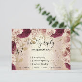 UAWG Wedding Glitzer Bridal Rose Goldenes Wrack Fl RSVP Karte (Stehend Vorderseite)