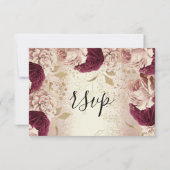 UAWG Wedding Glitzer Bridal Rose Goldenes Wrack Fl RSVP Karte (Rückseite)