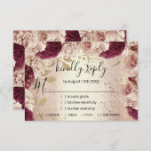 UAWG Wedding Glitzer Bridal Rose Goldenes Wrack Fl RSVP Karte (Vorne/Hinten)