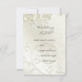 UAWG Wedding Gold Cream Pearl Floral Rose RSVP Karte (Rückseite)