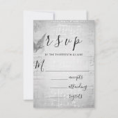 UAWG Wedding Gray Paper 3D Lila Music RSVP Karte (Vorderseite)