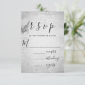 UAWG Wedding Gray Paper 3D Lila Music RSVP Karte (Stehend Vorderseite)