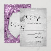 UAWG Wedding Gray Paper 3D Lila Music RSVP Karte (Vorne/Hinten)