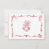 UAWG Wedding Hand Drawn Whimsical Red Einladung (Rückseite)