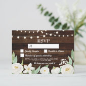 UAWG Wedding Holz Cards Rustikale Blume laden ein RSVP Karte (Stehend Vorderseite)