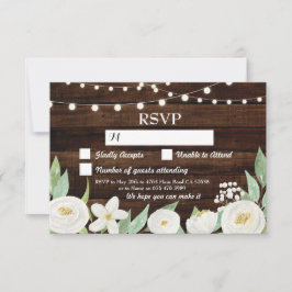 UAWG Wedding Holz Cards Rustikale Blume laden ein RSVP Karte