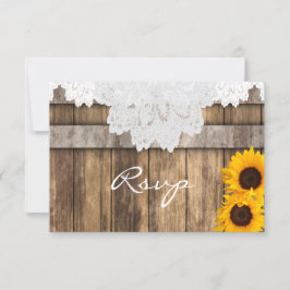 UAWG Wedding in einem rustikalen Holz und Spitzen RSVP Karte