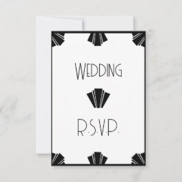 UAwg Wedding in Schwarz und Weiß RSVP Karte