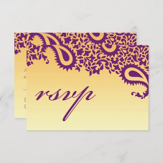 UAWG Wedding Indian Style Card RSVP Karte (Vorne/Hinten)